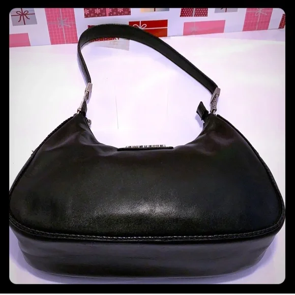 Brighton Black Leather Shoulder Bag NWOT with Beautiful Silver Embellishments - Picture 3 of 16